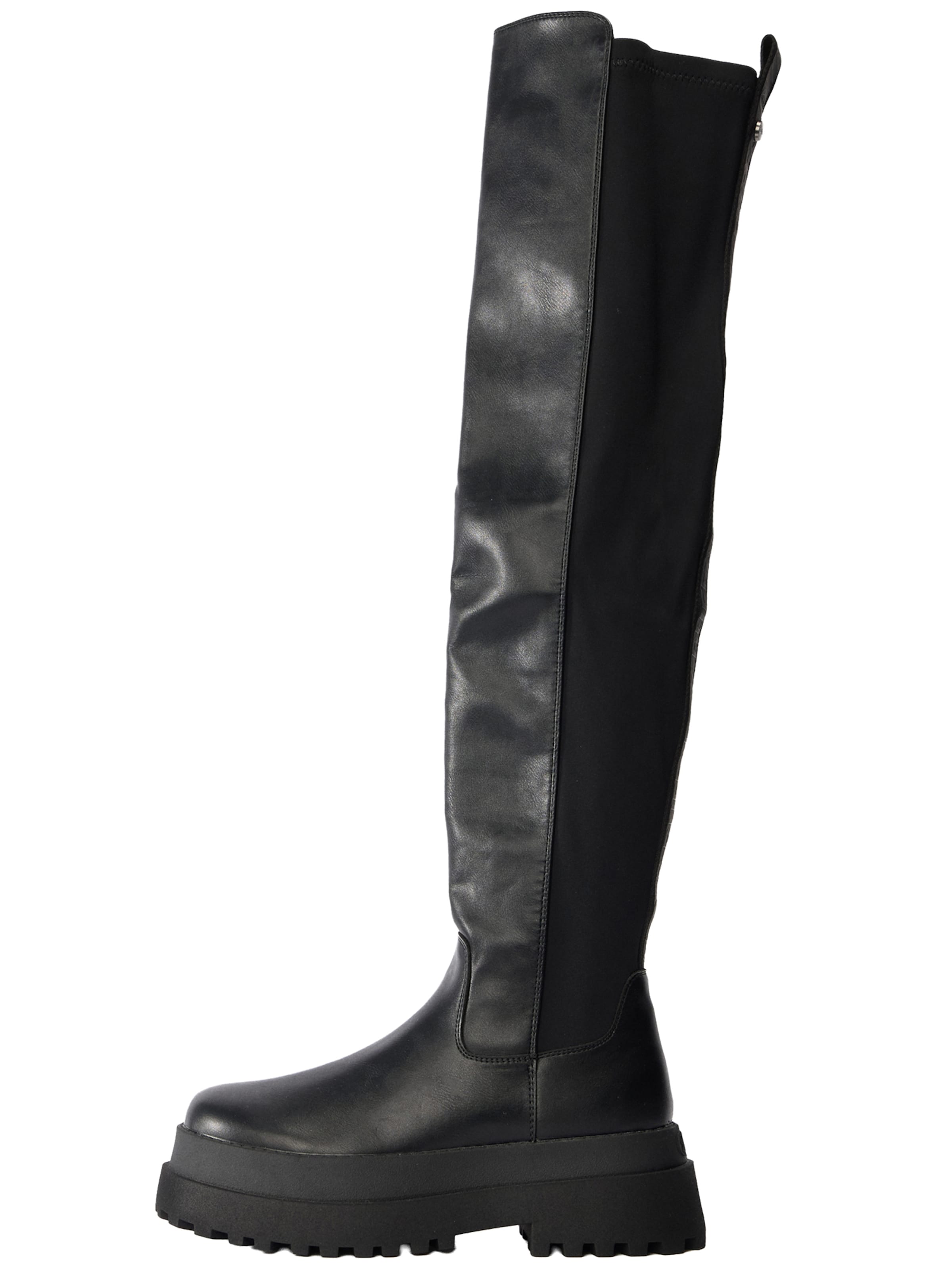 BUFFALO Overknees i svart: framsida