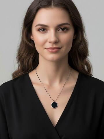 Sergio Engel Kette 'Beach Kette 03 Farbig akzentuierte Edelstahlkette mit Natursteinanhänger'‌‌‌ in Schwarz: Vorderseite