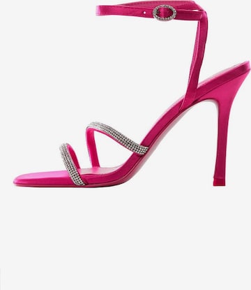 MANGO Strap Sandals 'Maybef' in Pink: front