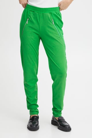 PULZ Jeans Slimfit Broek in Groen