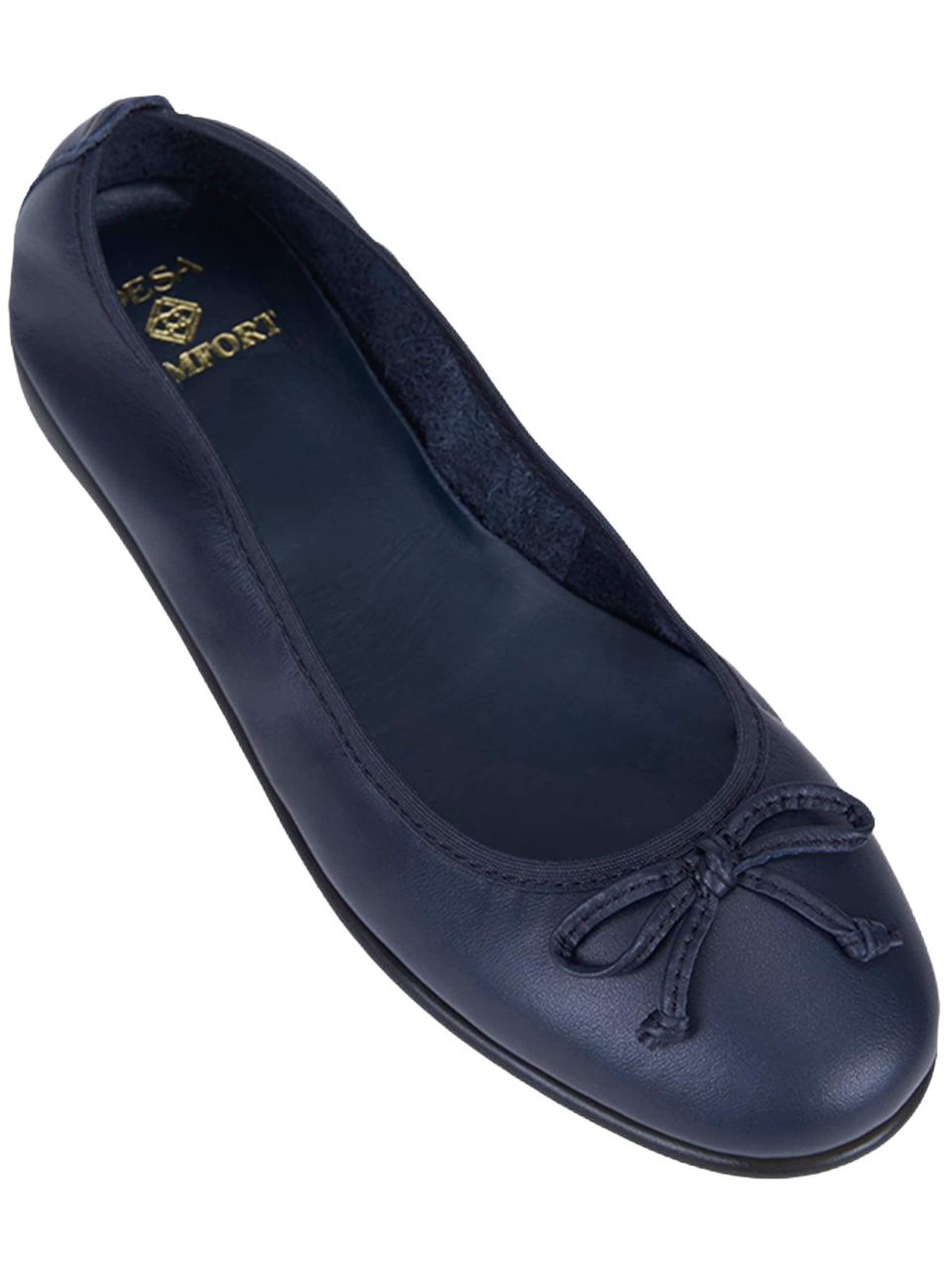 Desa - Bailarina 'DESA Damen DesaComfort Ballerinas aus Leder mit Schleifendetail' en azul