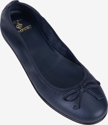 Desa Ballerina 'DESA Damen DesaComfort Ballerinas aus Leder mit Schleifendetail' in Blue: front