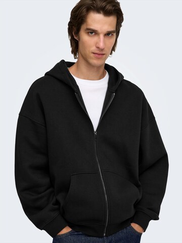 Giacca di felpa 'ONSCERES' di Only & Sons in nero