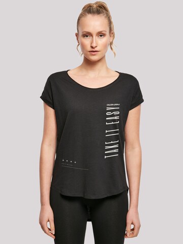 F4NT4STIC T-Shirt 'Take It Easy' in Schwarz: Vorderseite