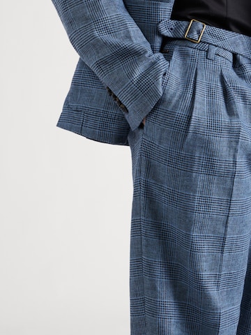 SCOTCH & SODA Tapered Bukser med lægfolder 'Seasonal' i blå