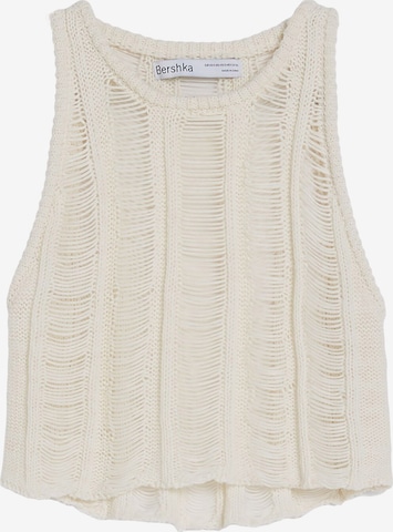 Bershka Gebreide top in Beige: voorkant