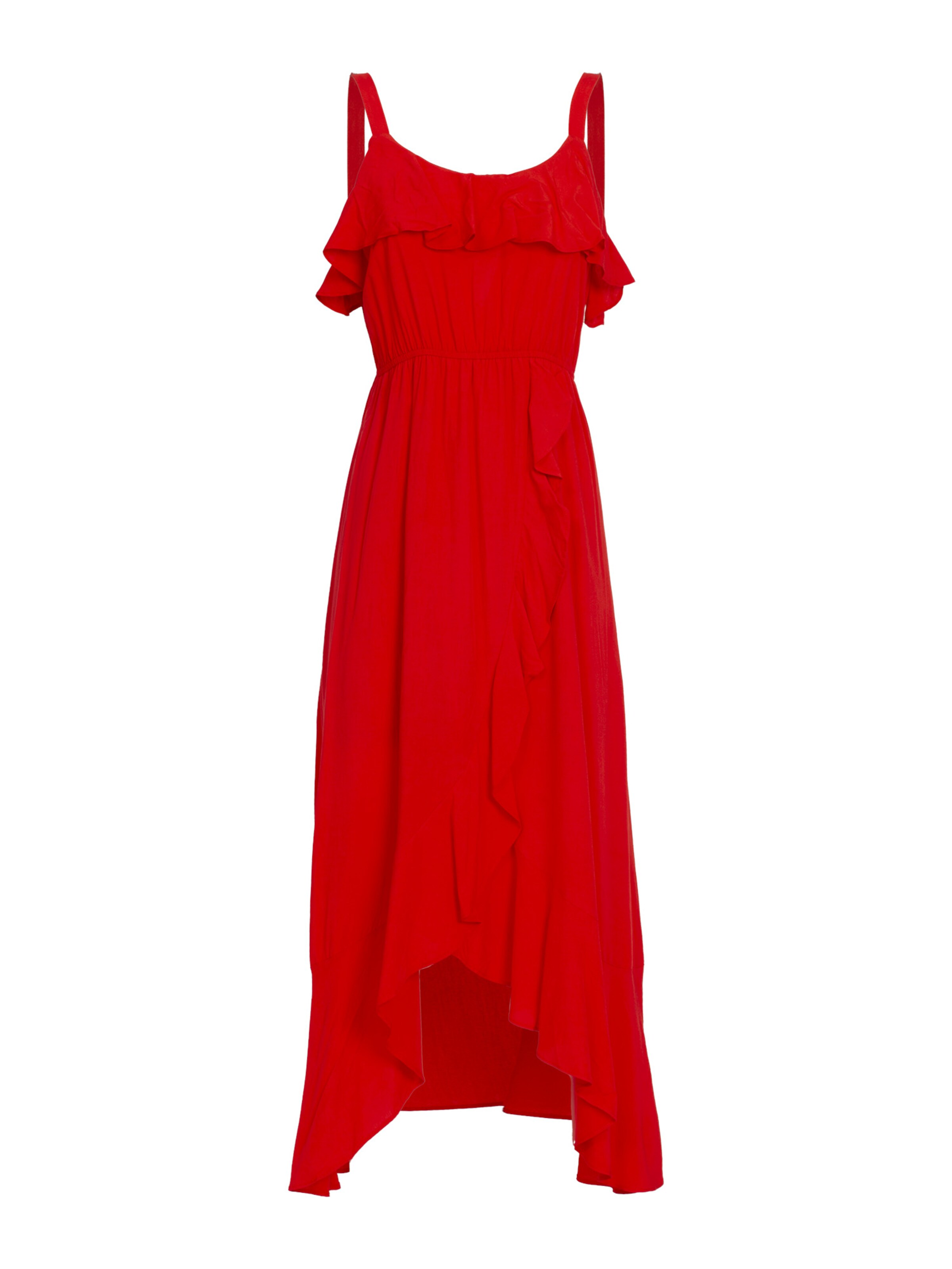 Influencer Лятна рокля 'Flounced Cami' в червено: отпред