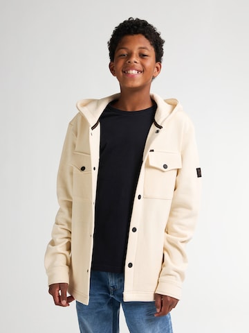 Veste de survêtement Petrol Industries en beige : devant