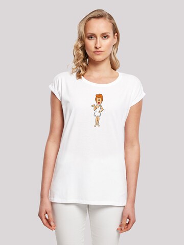 T-shirt 'Die Familie Feuerstein Wilma Flintstone Classic Pose' F4NT4STIC en blanc : devant