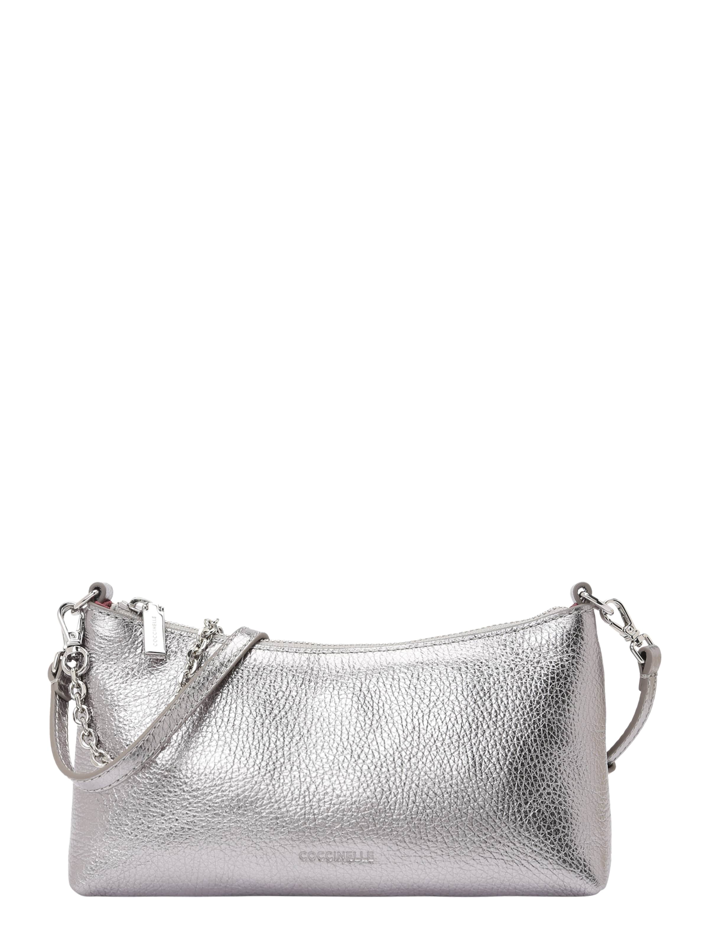 Coccinelle - Bolso de hombro 'Aura' en plata: frente