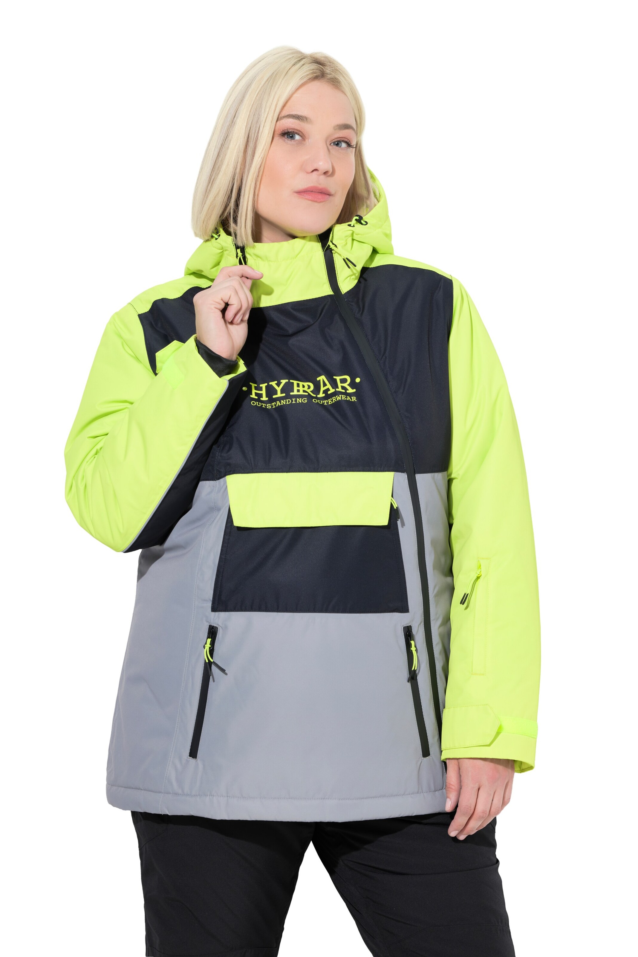 Ulla Popken Performance Jacket in Grey: front