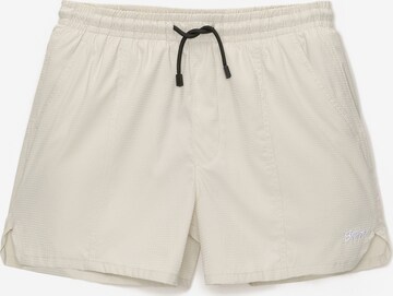 Shorts de bain Pull&Bear en blanc : devant