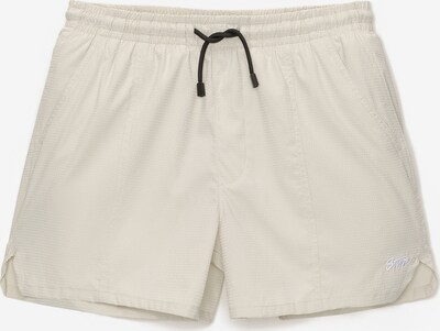 Pull&Bear Shorts de bain en noir / blanc / blanc naturel, Vue avec produit