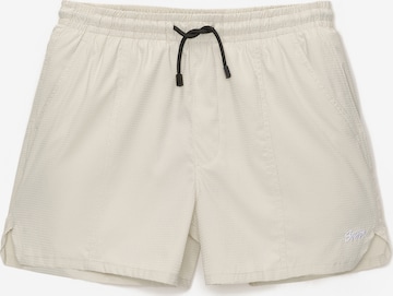 Shorts de bain Pull&Bear en blanc : devant