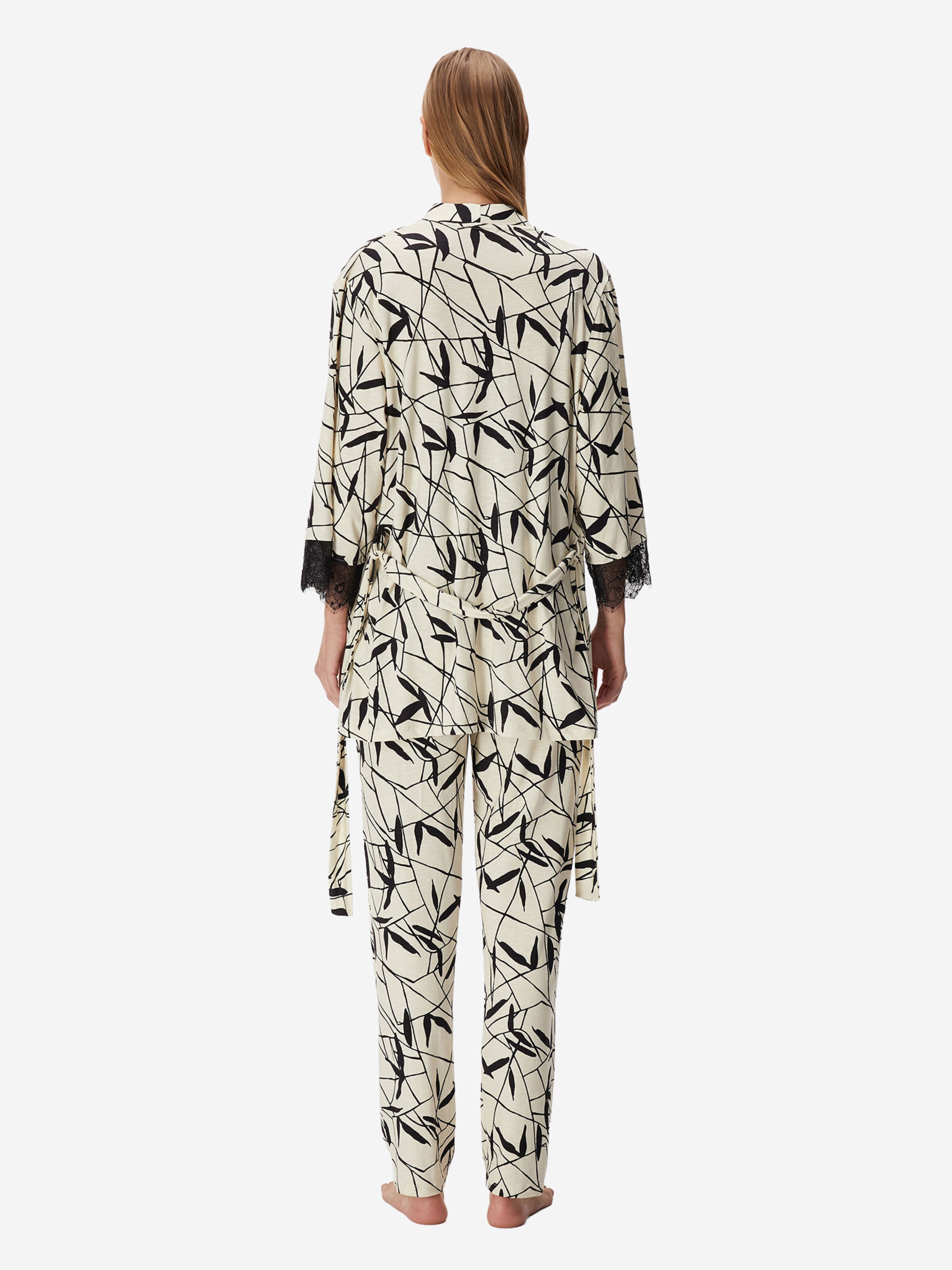 Goldenbay - Pijama ' Gown, Camisole & Pants Petunia ' en negro