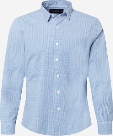 Abercrombie & Fitch Button Up Shirt 'POPLIN' in Blue: front