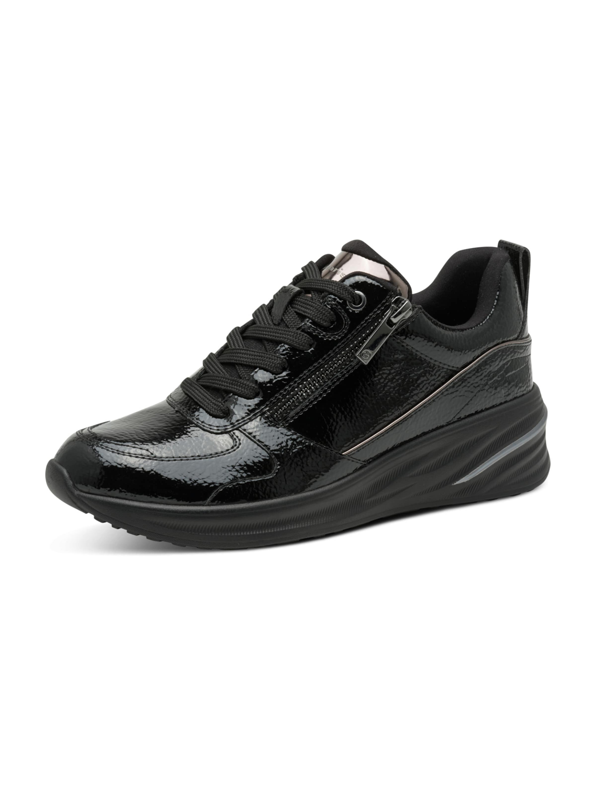 Tamaris Platform trainers in Black: front