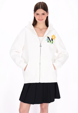 MYMO - Sudadera con cremallera en blanco: frente