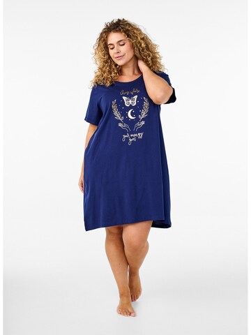Zizzi Nachthemd 'MALLY' in Blau