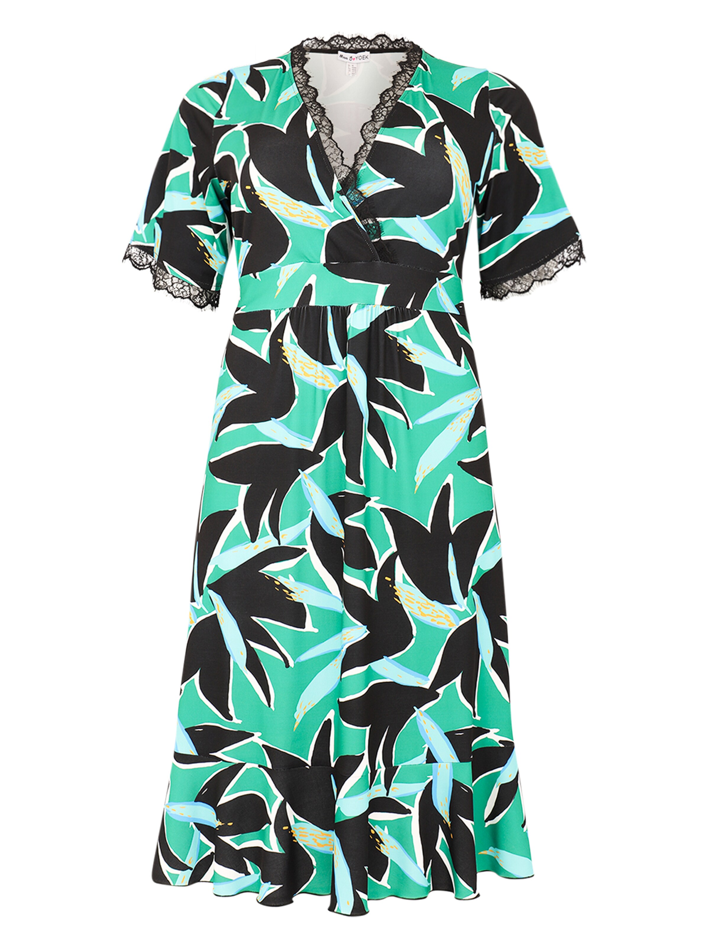 YOEK Dress ' Lace' in Green: front