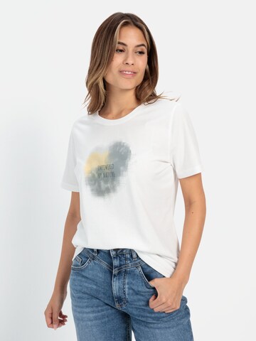 CAMEL ACTIVE T-Shirt mit Print aus nachhaltiger Baumwolle in Weiß: Vorderseite
