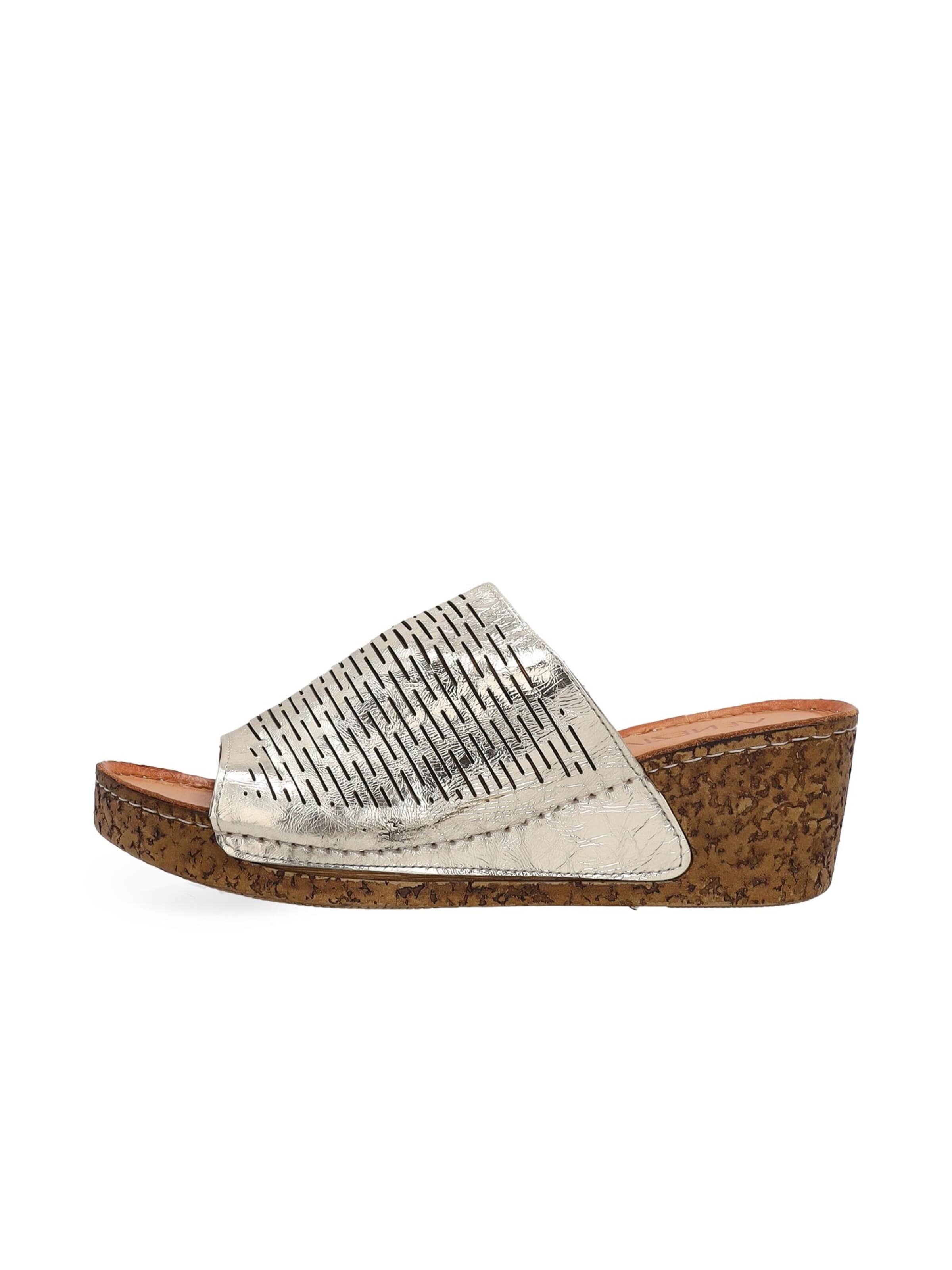 VENEZIA Mules in Gold: front