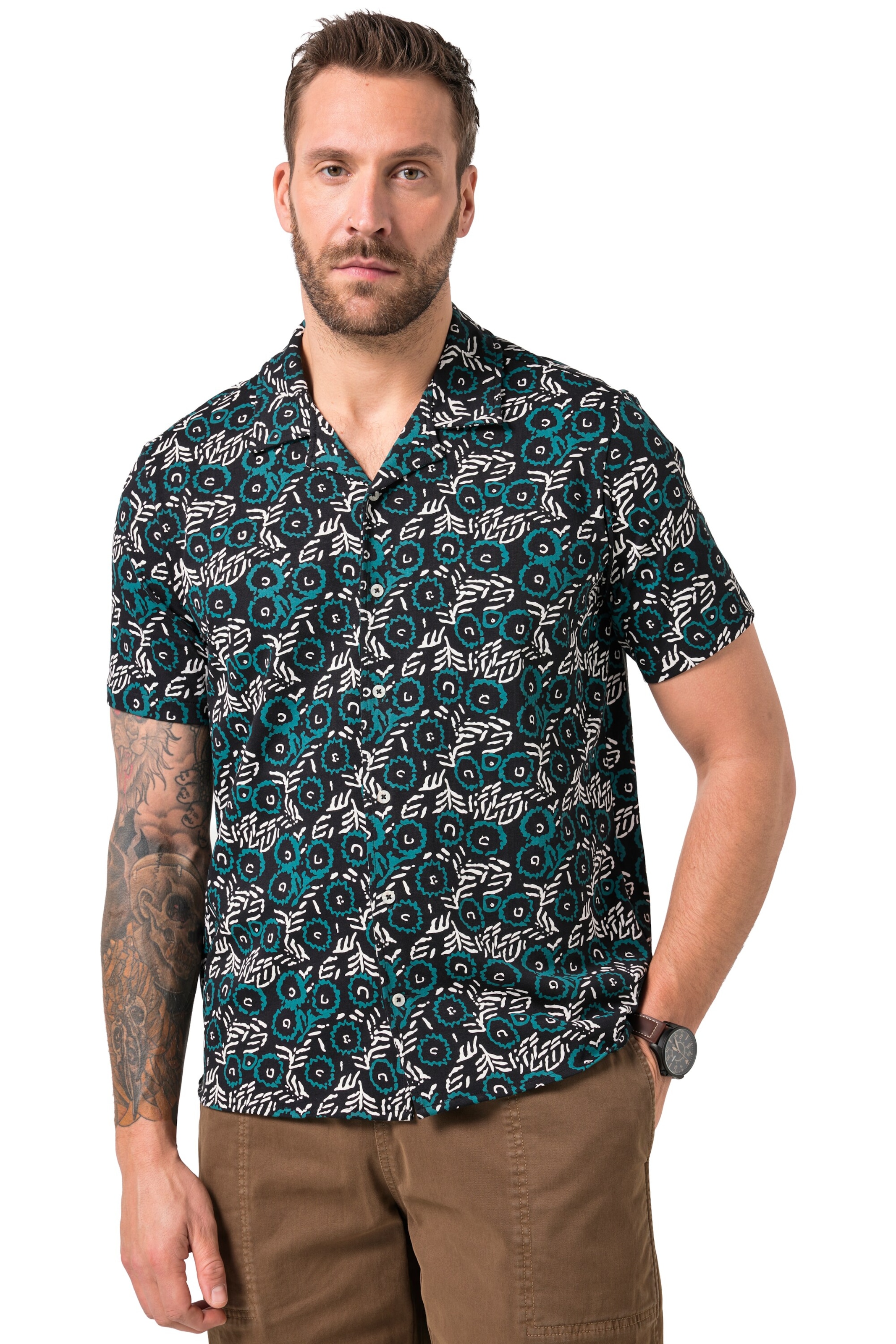 JP1880 Regular fit Button Up Shirt in Blue: front