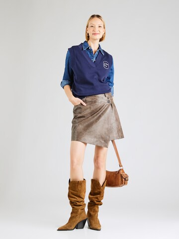 Jupe 'PCSADIE' PIECES en marron