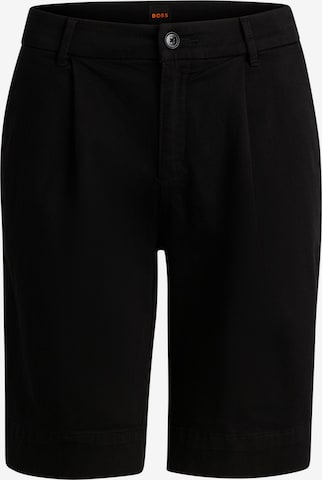 BOSS Orange Pleat-Front Pants 'C_Taggie' in Black: front