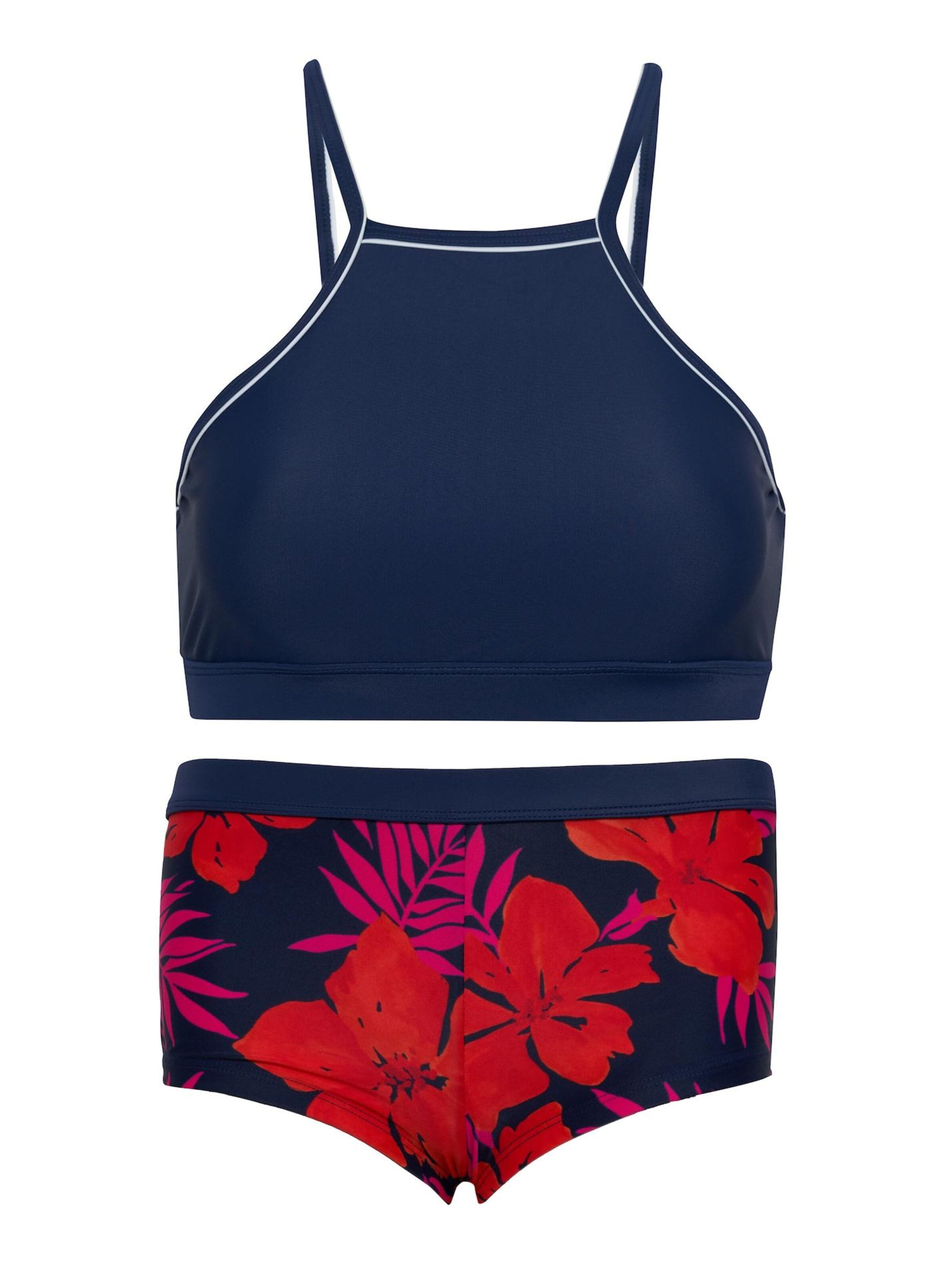 La V Bikini 'Bikini hipster broekje en crop top met racerback' in Blauw: voorkant