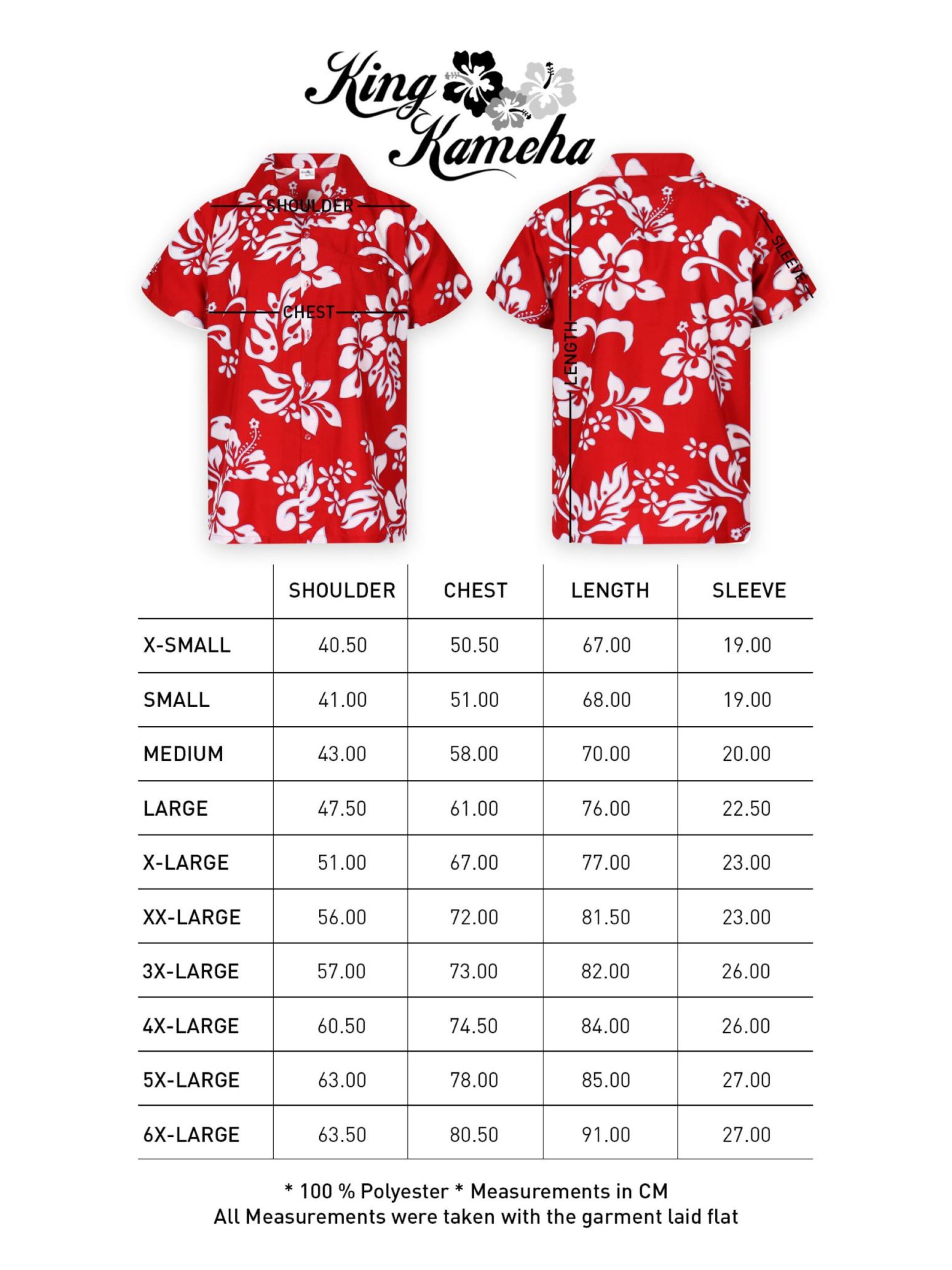 King Kameha Shirt 'Hibiscus'‌ in Rot