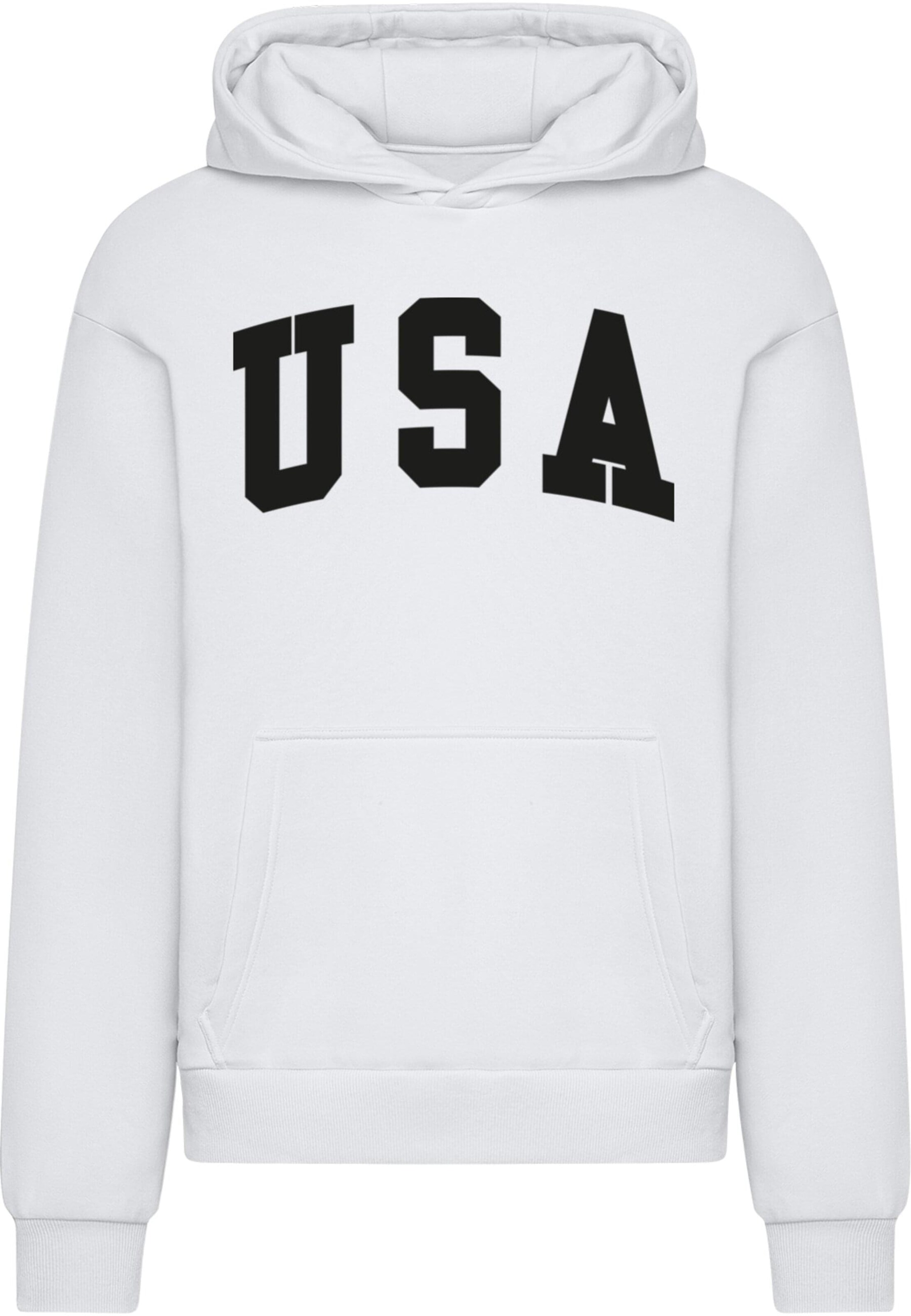 Mister Tee Sweatshirt 'USA' in Wit: voorkant