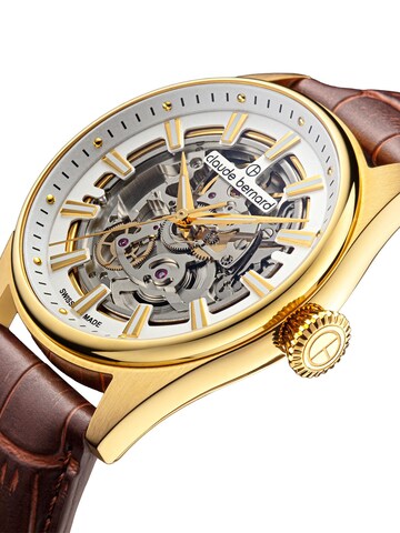Claude Bernard Analog Watch 'Proud Heritage Automatic Skeleton' in Gold
