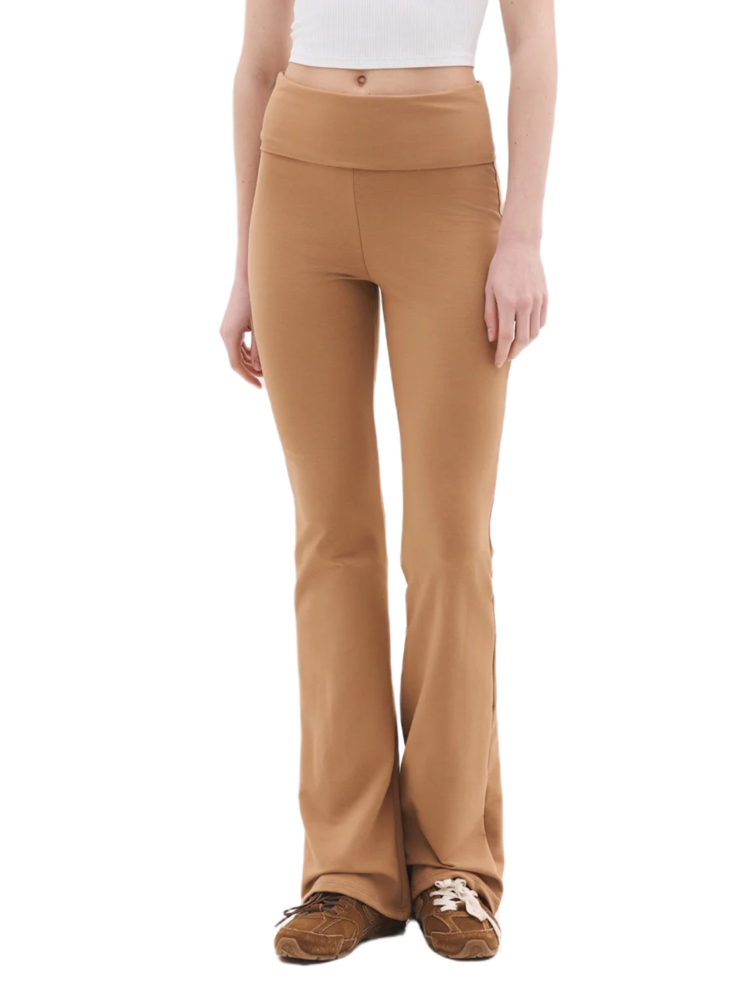 No Matter What Flared Pants in Beige: front