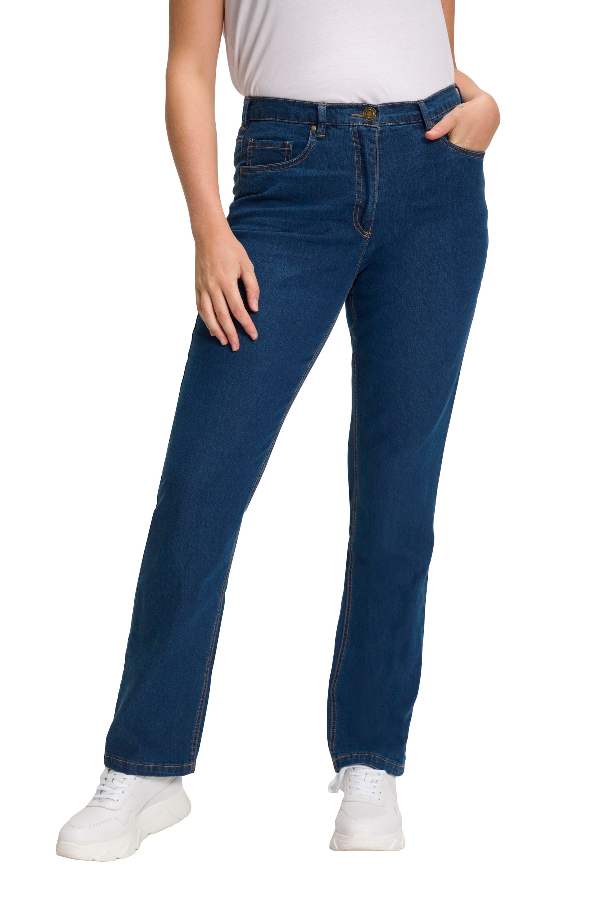 Ulla Popken Regular Jeans in Blauw: voorkant
