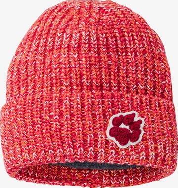 JACK WOLFSKIN Beanie 'Fluffy Paw' in Red: front