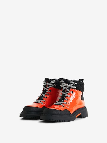 Desigual Lace-up bootie in Orange