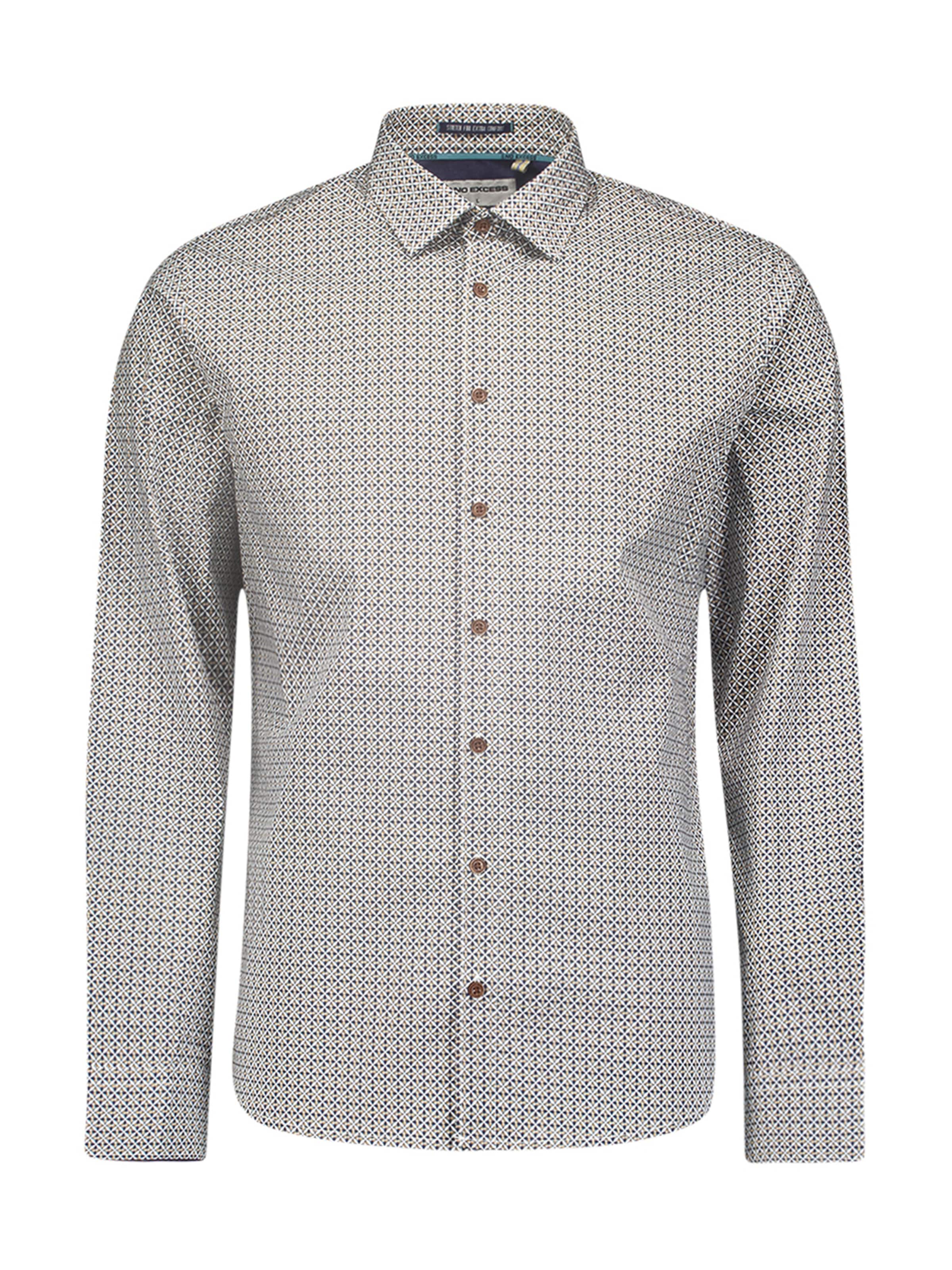 No Excess Regular Fit Hemd in Blau: Vorderseite