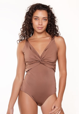 LingaDore Swimsuit in Brown: front