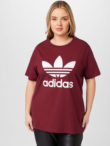 Tricou 'Adicolor Classics Trefoil ' de la ADIDAS ORIGINALS pe roșu: față