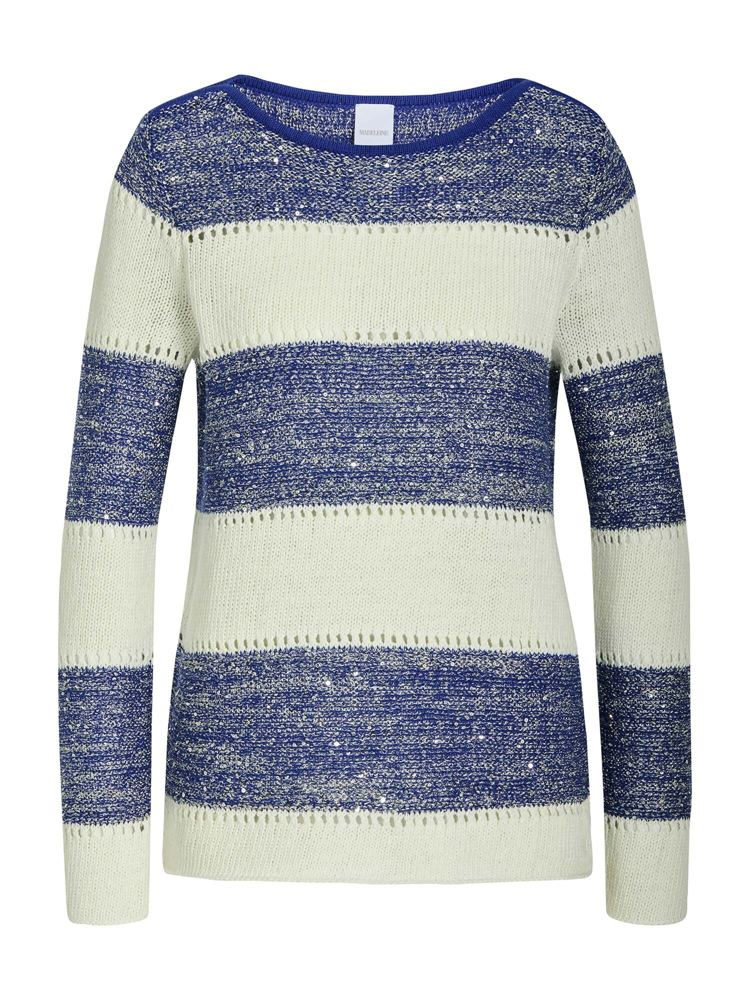 MADELEINE Trui in de kleur Royal blue/koningsblauw / Wit, Productweergave