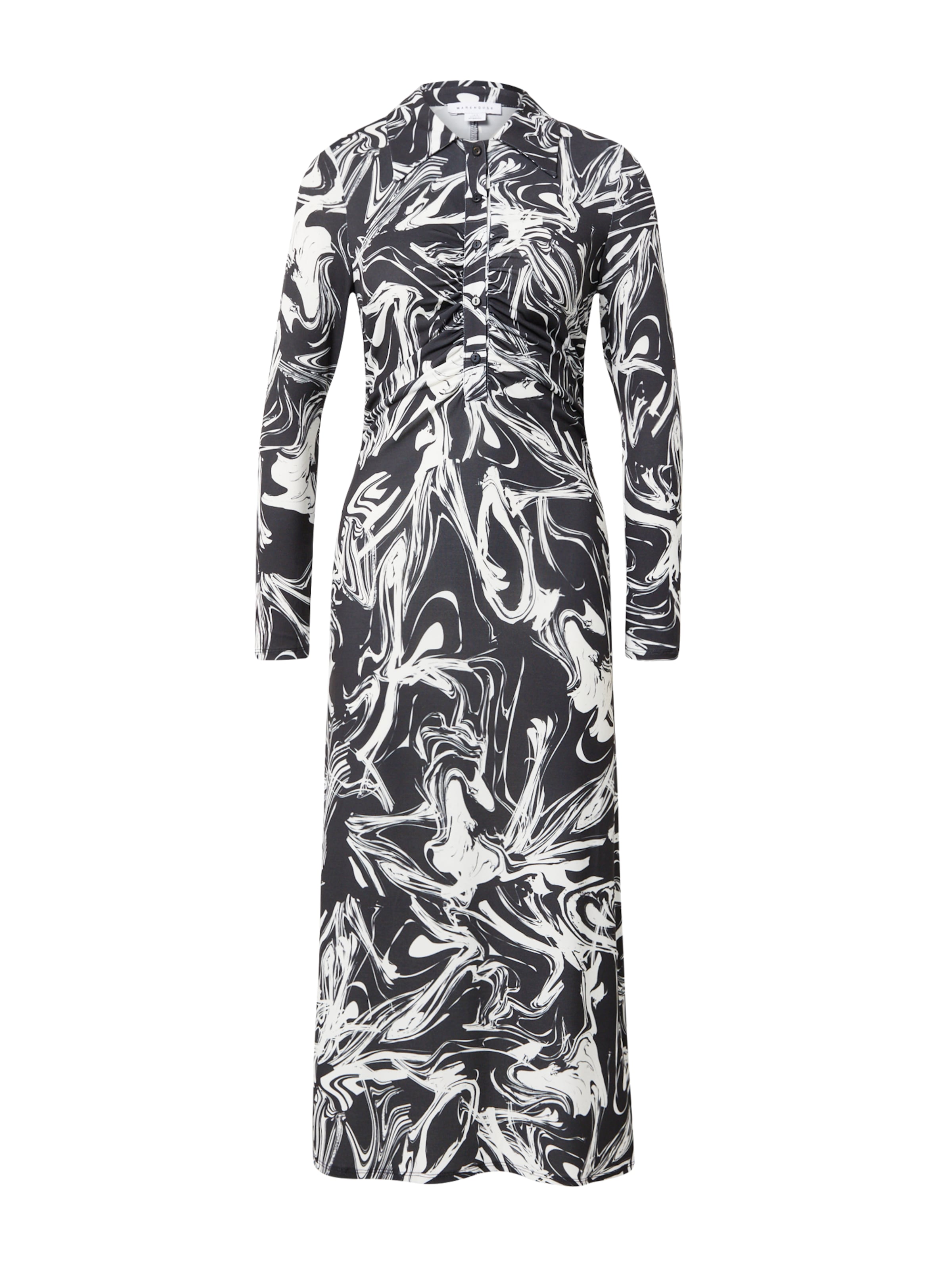 Warehouse Shirt dress in Black: front