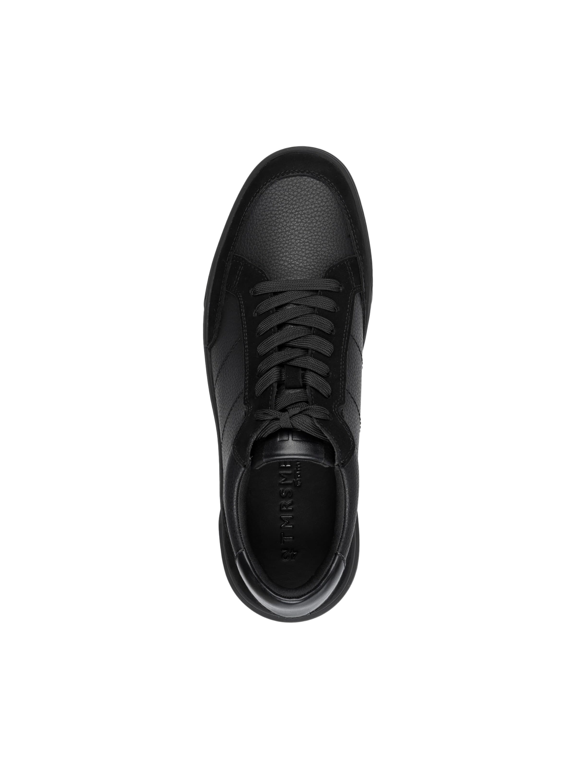 Tamaris Sportieve veterschoen 'Niedrige Sneaker aus Leder' in Zwart