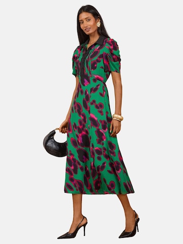 love & roses - Vestido camisero en verde: frente
