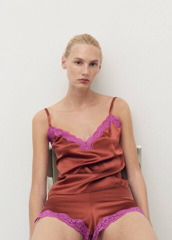 MANGO Pyjamashorts 'Jones' in Braun