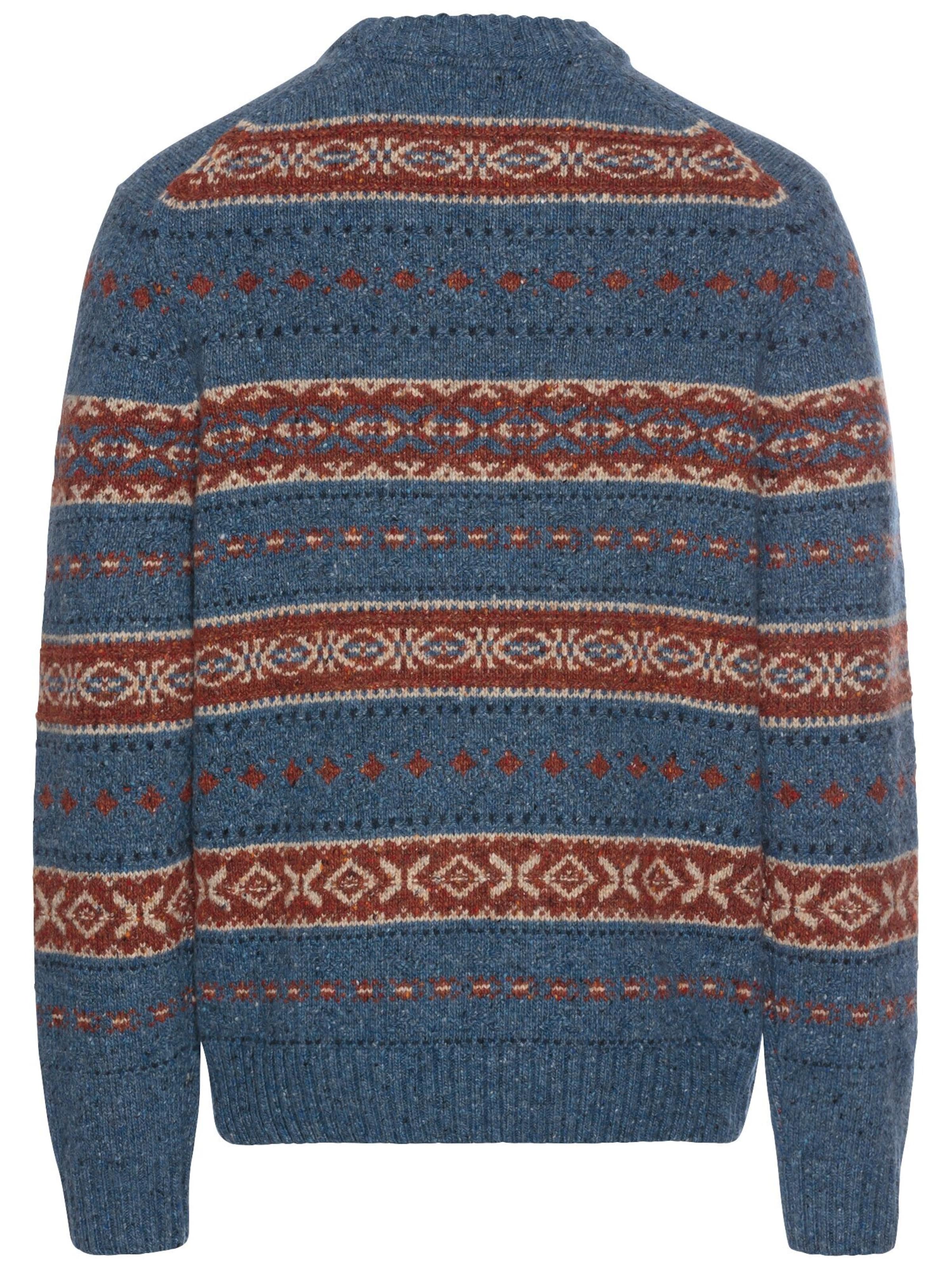 CAMEL ACTIVE Rundhals Pullover mit Kontraststreifen in Blau