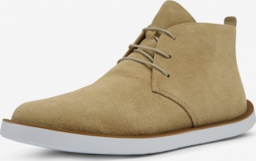CAMPER Lace-Up Boots ' Wagon ' in Beige: front