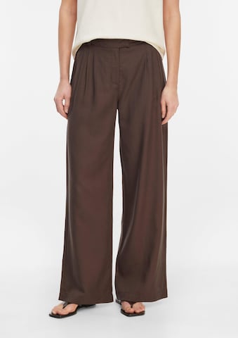 Wide Leg Pantalon à pince COMMA en marron : devant