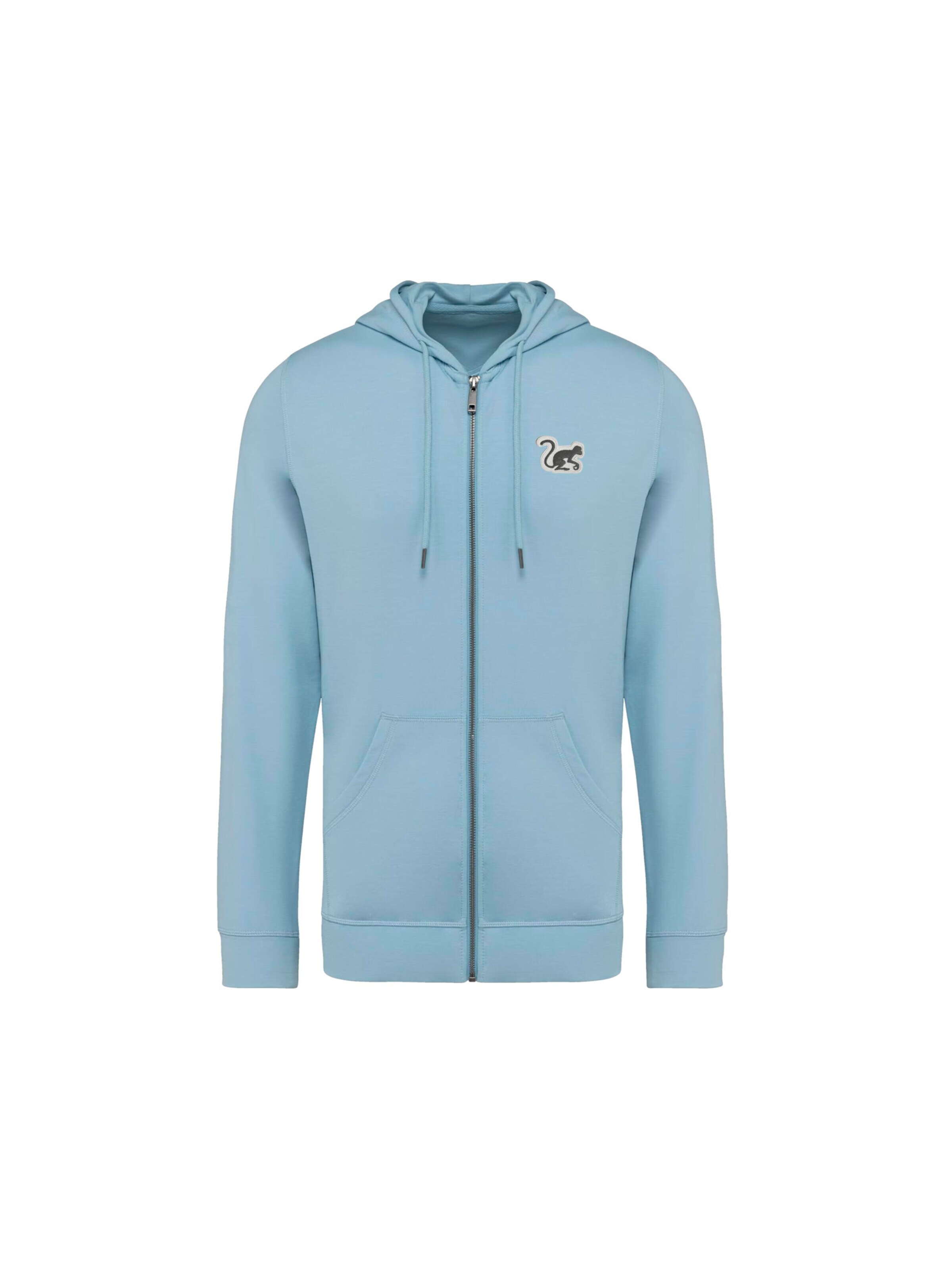 Surf Monkey Zip-Up Hoodie in Blue: front