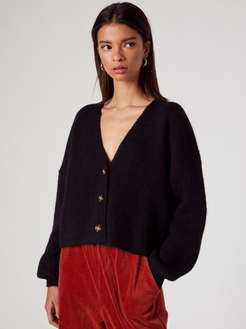 ABOUT YOU x MOGLI Knit Cardigan 'Florence' in Black: front